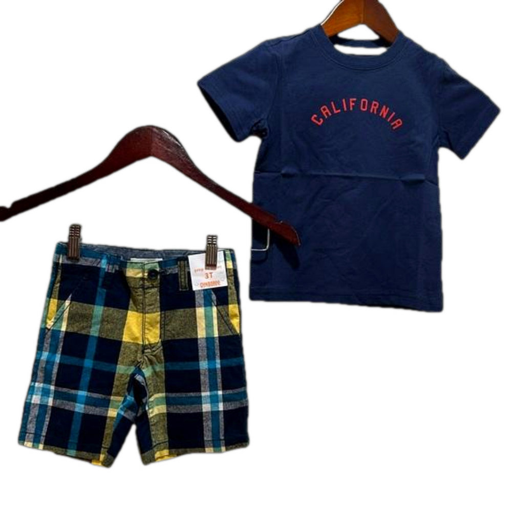 🌴Janie and Jack & Gymboree  blue &yellow boys set size 3T NWT..